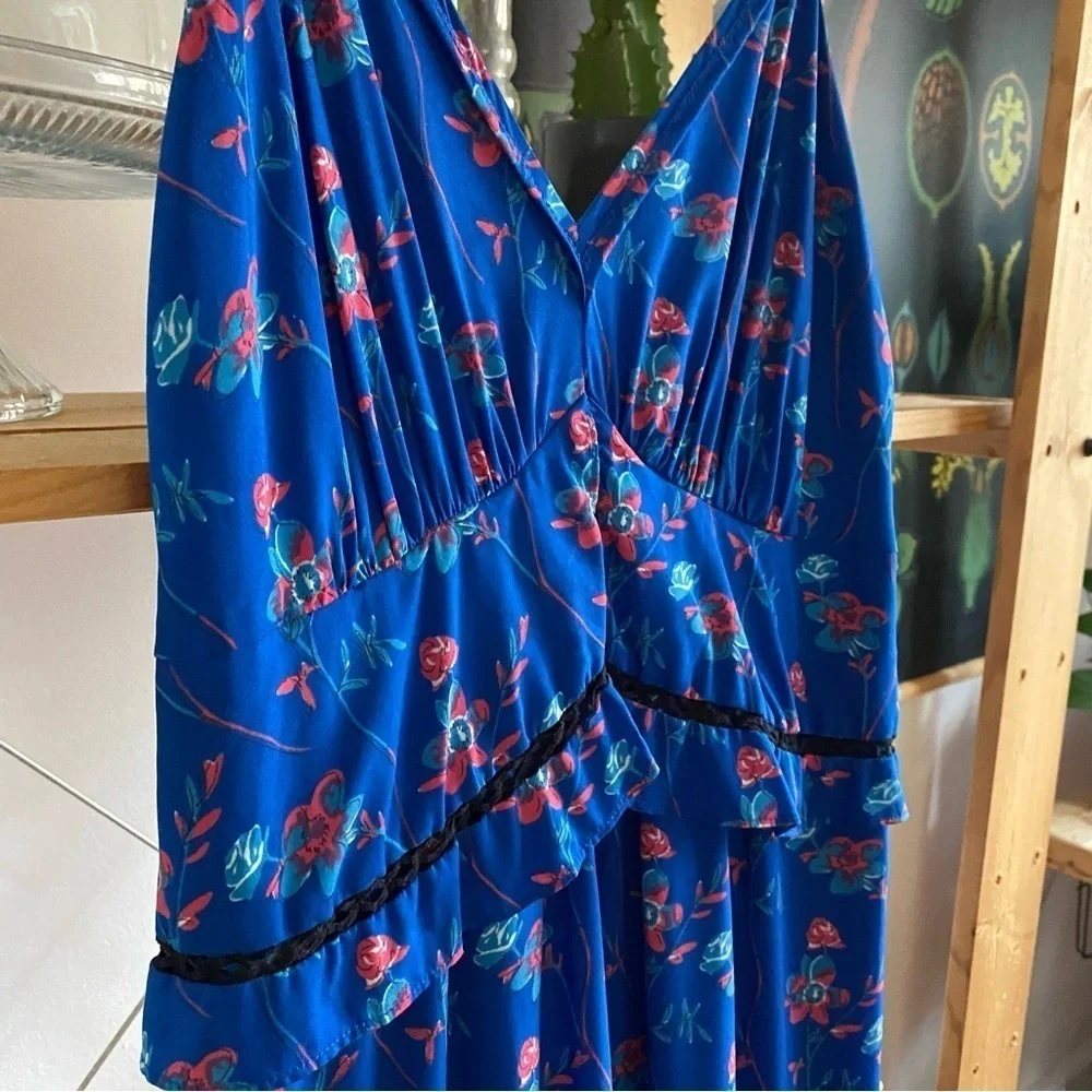 Thakoon Collective Blue Floral Wide Leg Jumpsuit 10 - Picture 8 of 16